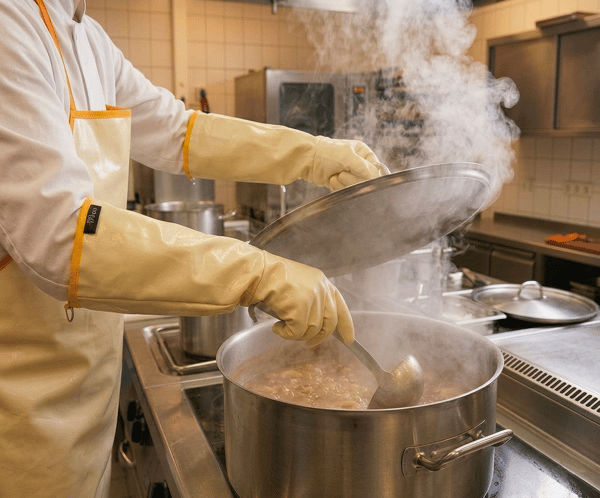 Rischio Vapore in Cucina: Perché i Guanti Tradizionali Falliscono